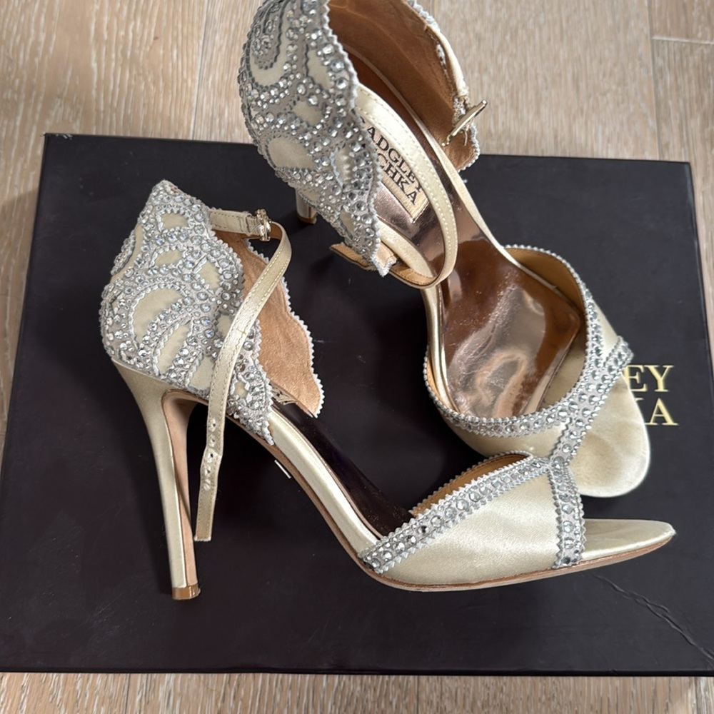 Badgley and Mischka Roxy Wedding Shoes with Box and Dustbag - Picture 9 of 10